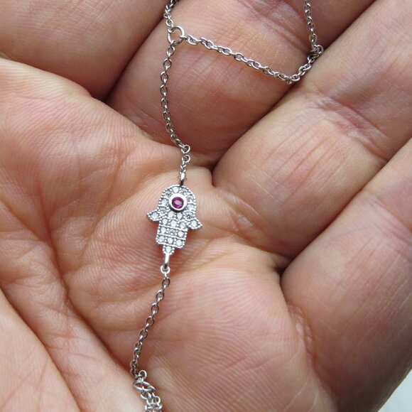 *925 Sterling Silver Diamond Bracelet - Picture 1 of 4